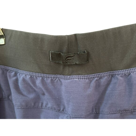 Fabletics Mens Navy Blue Black Performance Shorts Size XL Zipper Pockets - Picture 3 of 5